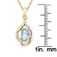 10k Yellow Gold Genuine Oval Aquamarine and Diamond Pendant Necklace