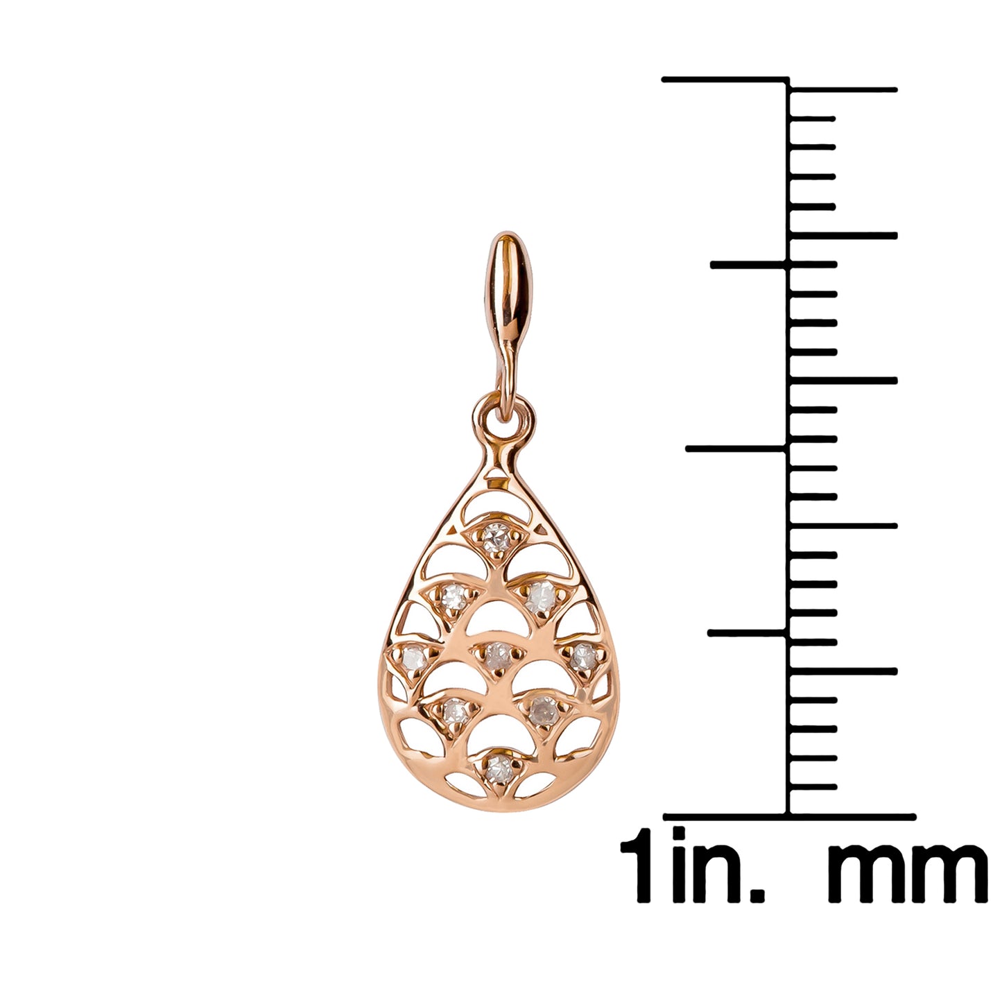 10k Rose Gold Teardrop Diamond Dangle Earrings