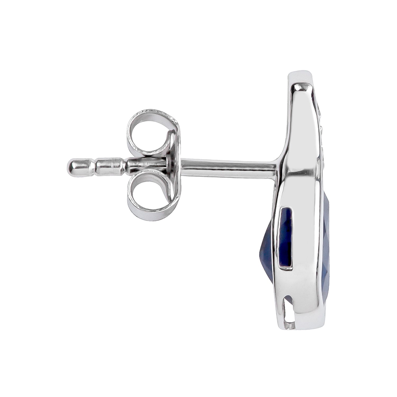 10k White Gold Genuine Pear-Shape Sapphire and Diamond Earrings