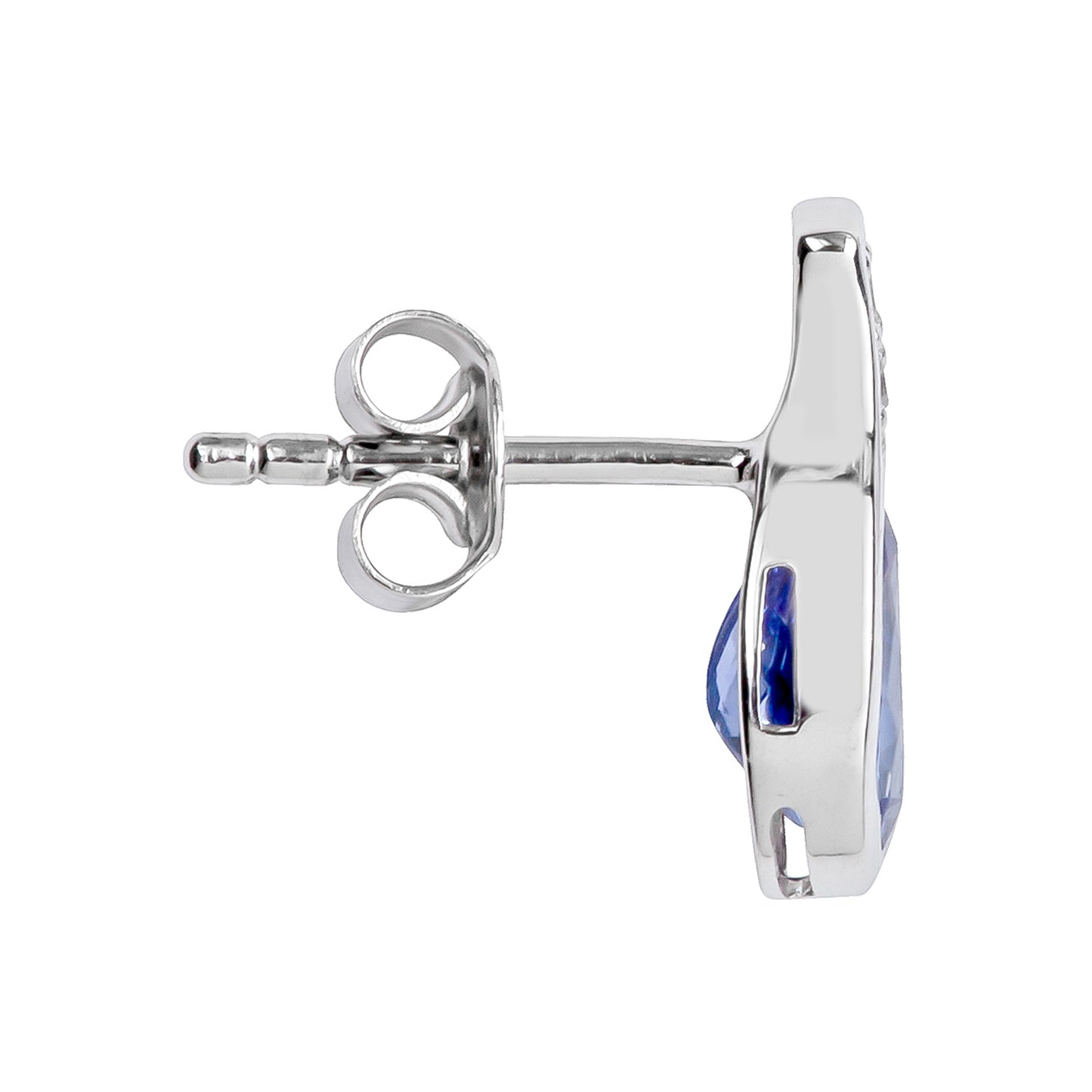 10k White Gold Genuine Pear-Shape Tanzanite and Diamond Earrings