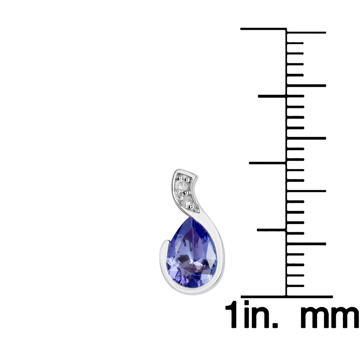 10k White Gold Genuine Pear-Shape Tanzanite and Diamond Earrings