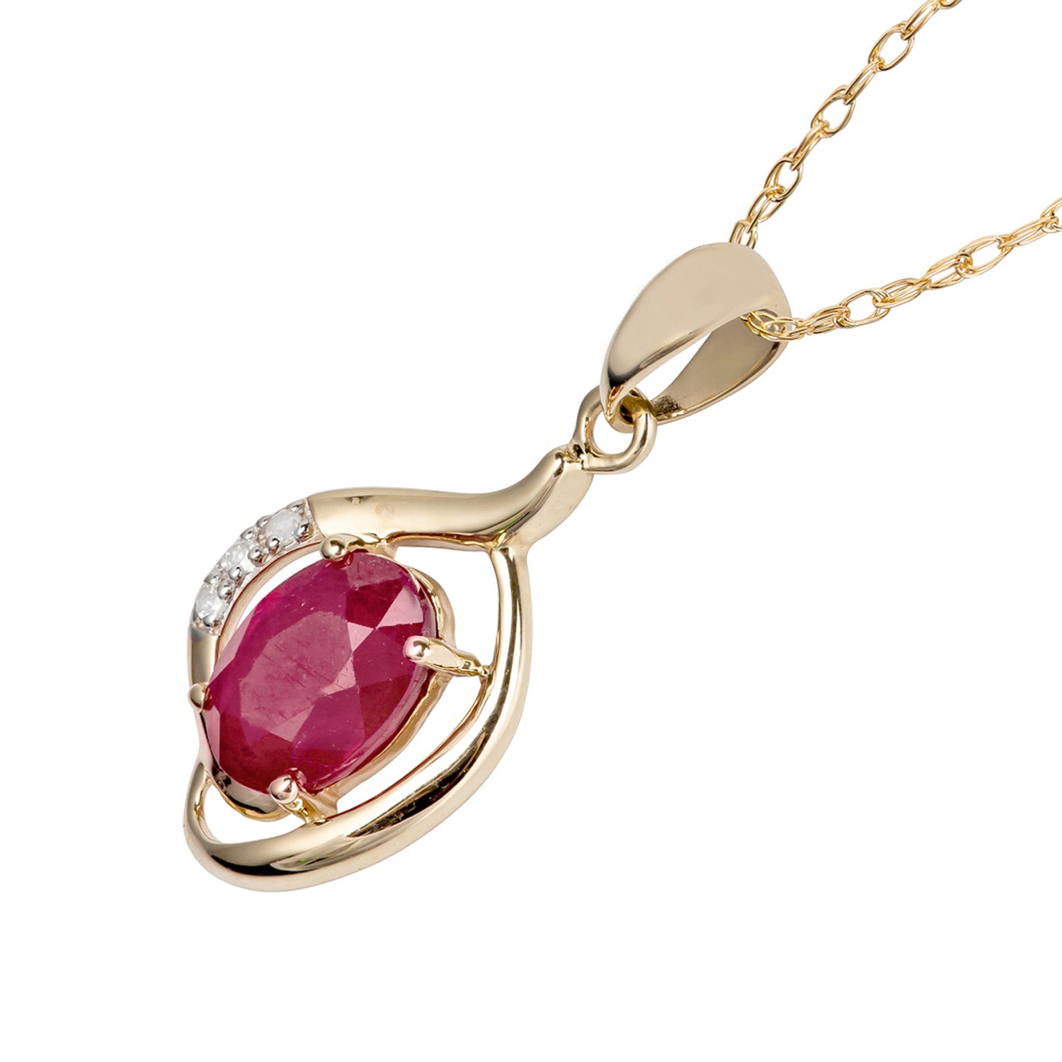 10k gold Genuine Ruby/Diamonds cheapest Pendent