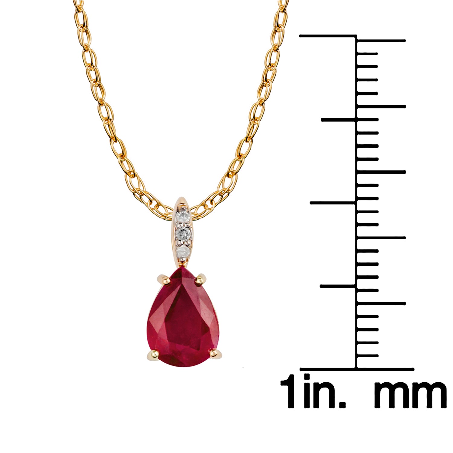 Teardrop Ruby & Diamond Pendant Necklace - Jordans Jewellers