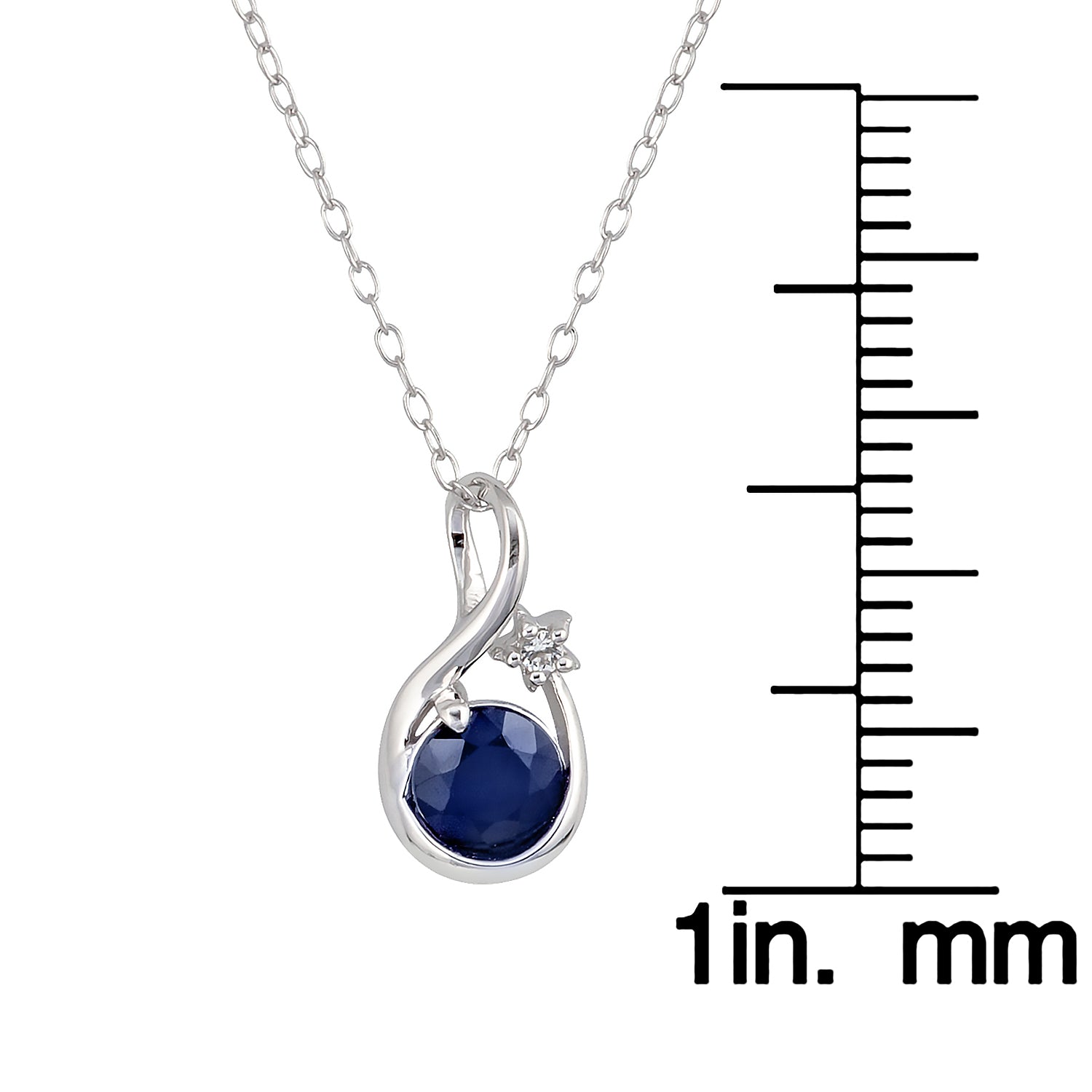 Solid 10k white orders gold genuine earth mined sapphire/Diamond pendant