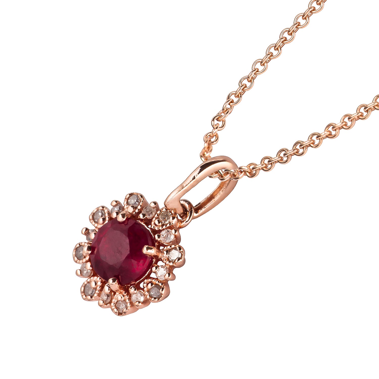 0.48 tcw Ruby Pendant Yellow Gold - Necklace with pendant - Catawiki