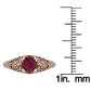 10k Rose Gold Vintage Style Genuine Round Ruby Scroll Ring