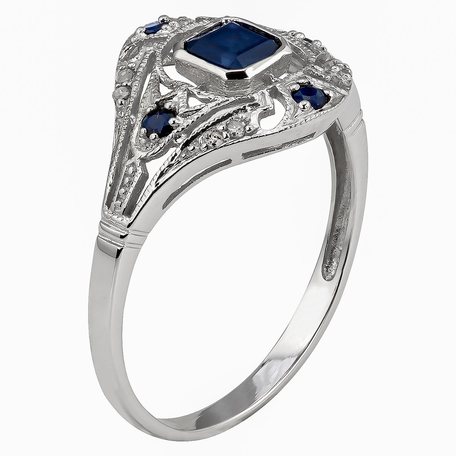 Genuine Vintage 10kt Gold outlet Sapphire Ring With Diamonds.