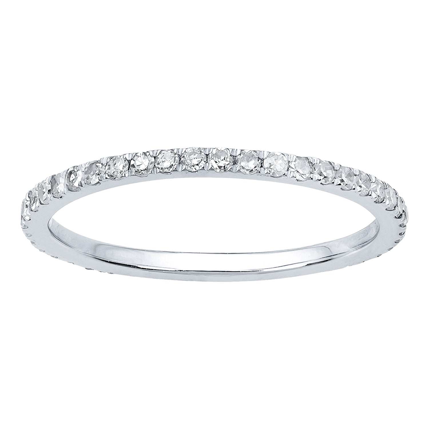 10k White Gold Pave Eternity Diamond Wedding Band (1/2 cttw, H-I Color, I1-I2 Clarity)