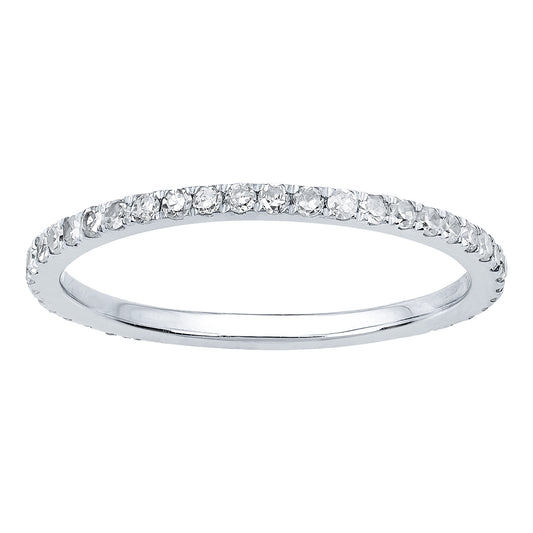 10k White Gold Pave Eternity Diamond Wedding Band (1/2 cttw, H-I Color, I1-I2 Clarity)