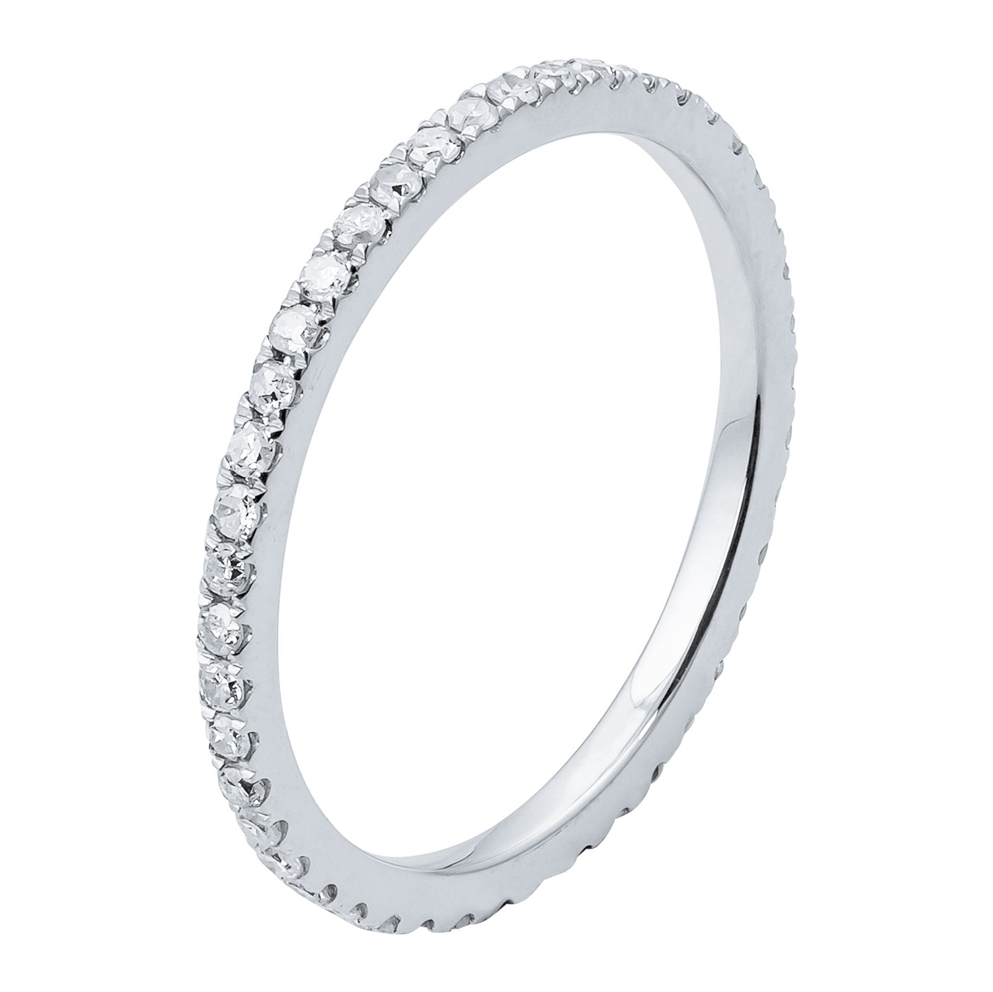 10k White Gold Pave Eternity Diamond Wedding Band (1/2 cttw, H-I Color, I1-I2 Clarity)