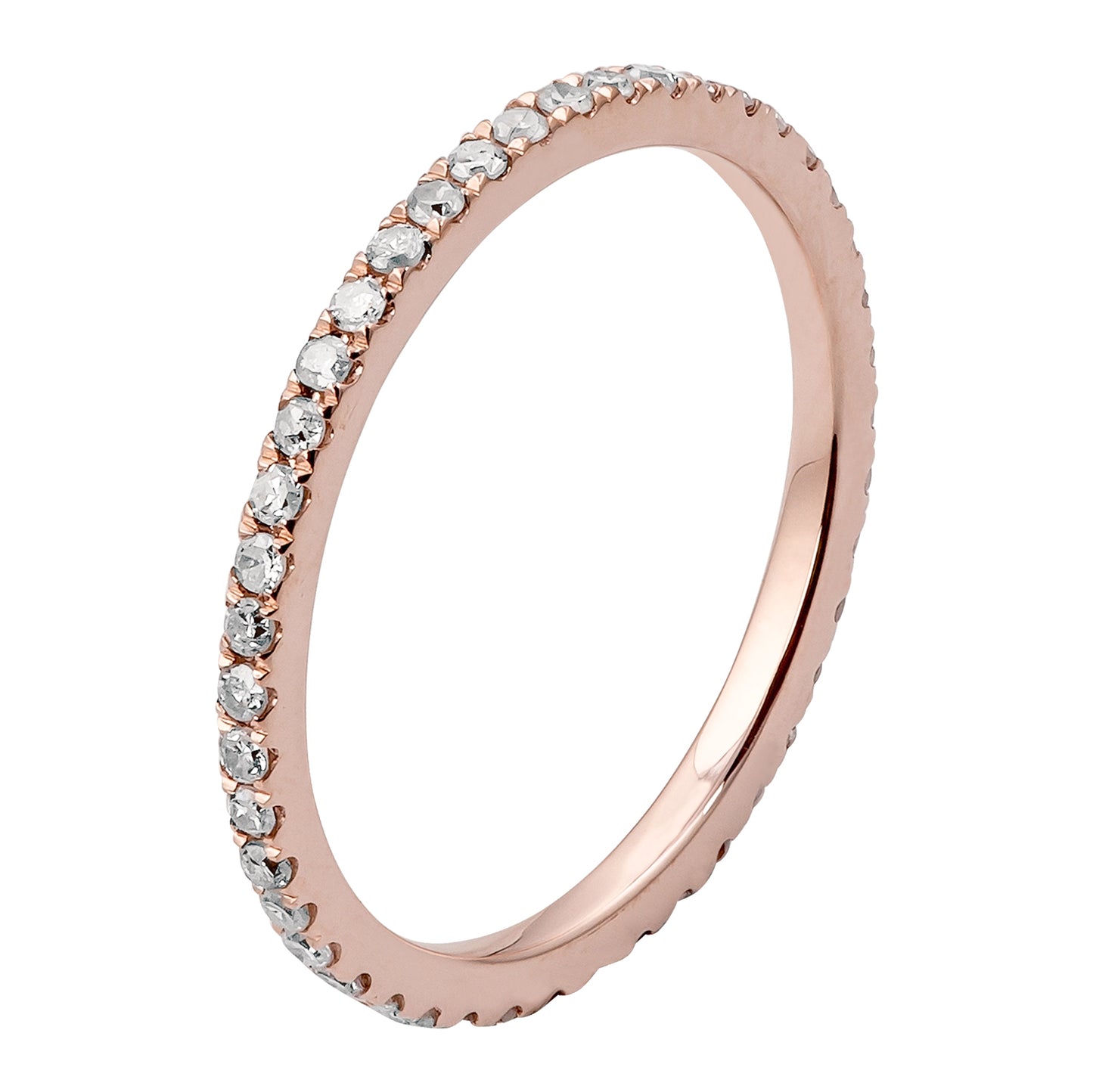 10k Rose Gold Pave Eternity Diamond Wedding Band (1/2 cttw, H-I Color, I1-I2 Clarity)