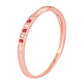 10k Rose Gold Vintage Style Ruby and Diamond Stackable Band