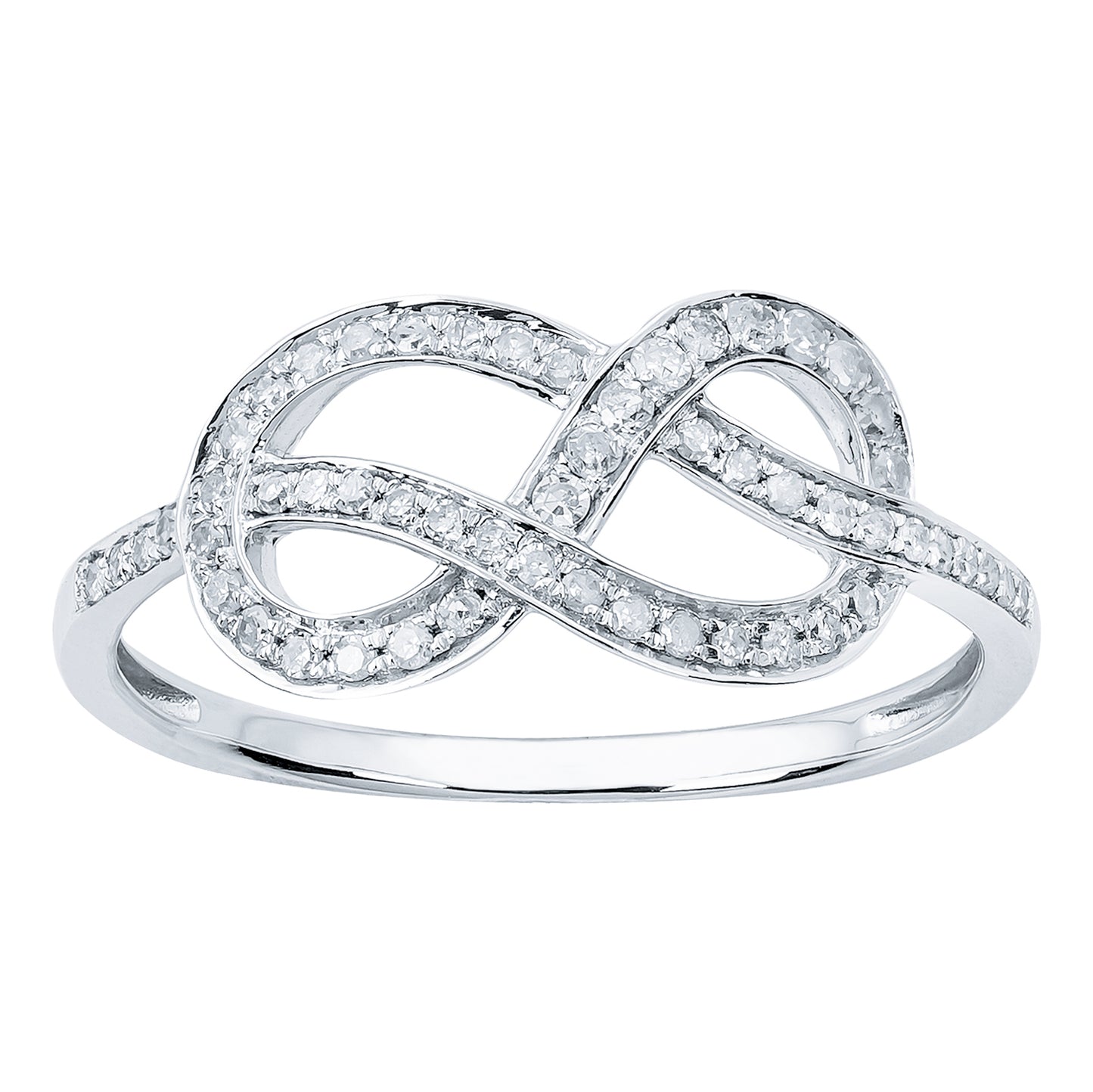 10k White Gold Knot Style Diamond Ring (1/4 cttw, H-I Color, I1-I2 Clarity)