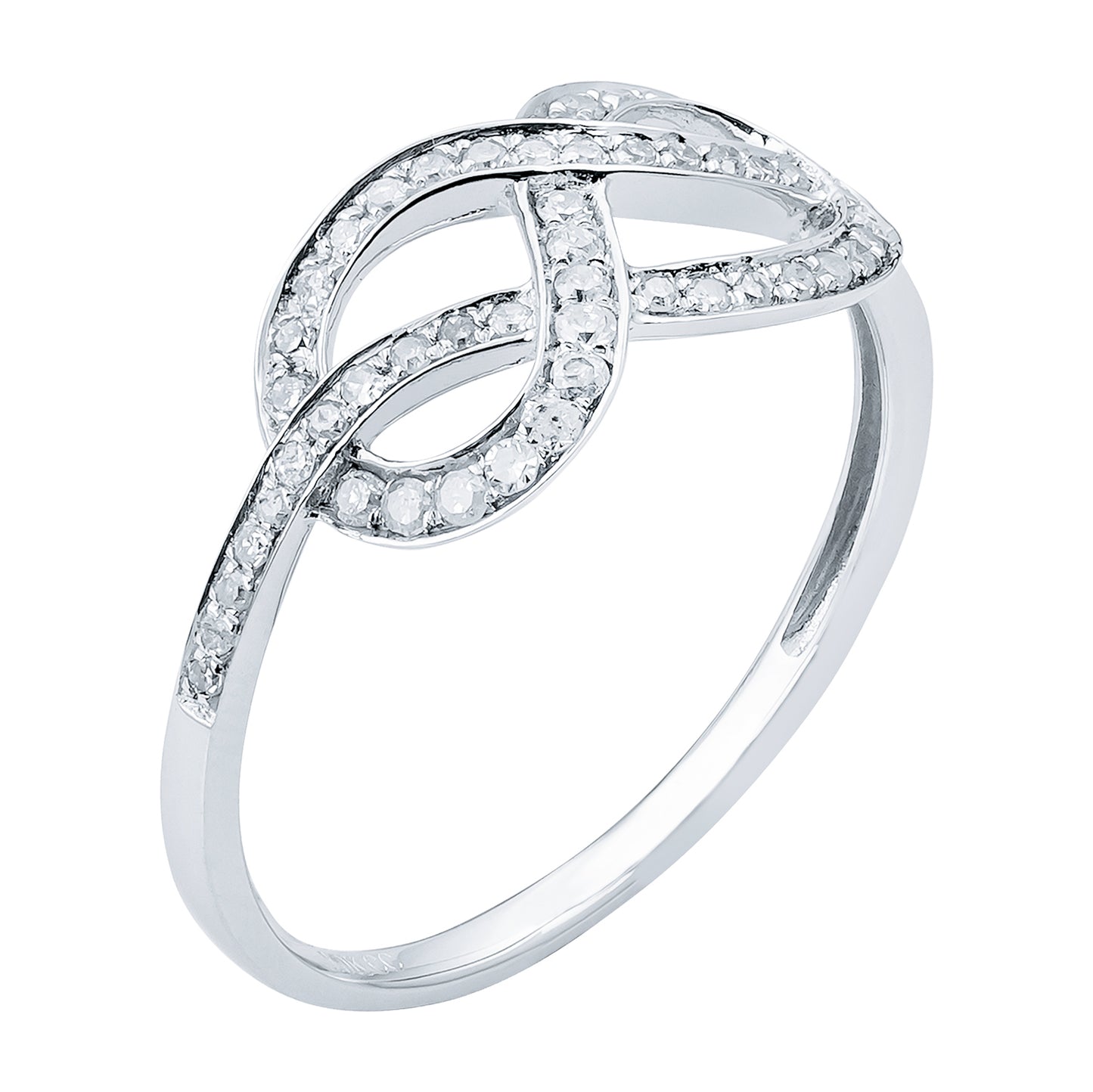 10k White Gold Knot Style Diamond Ring (1/4 cttw, H-I Color, I1-I2 Clarity)