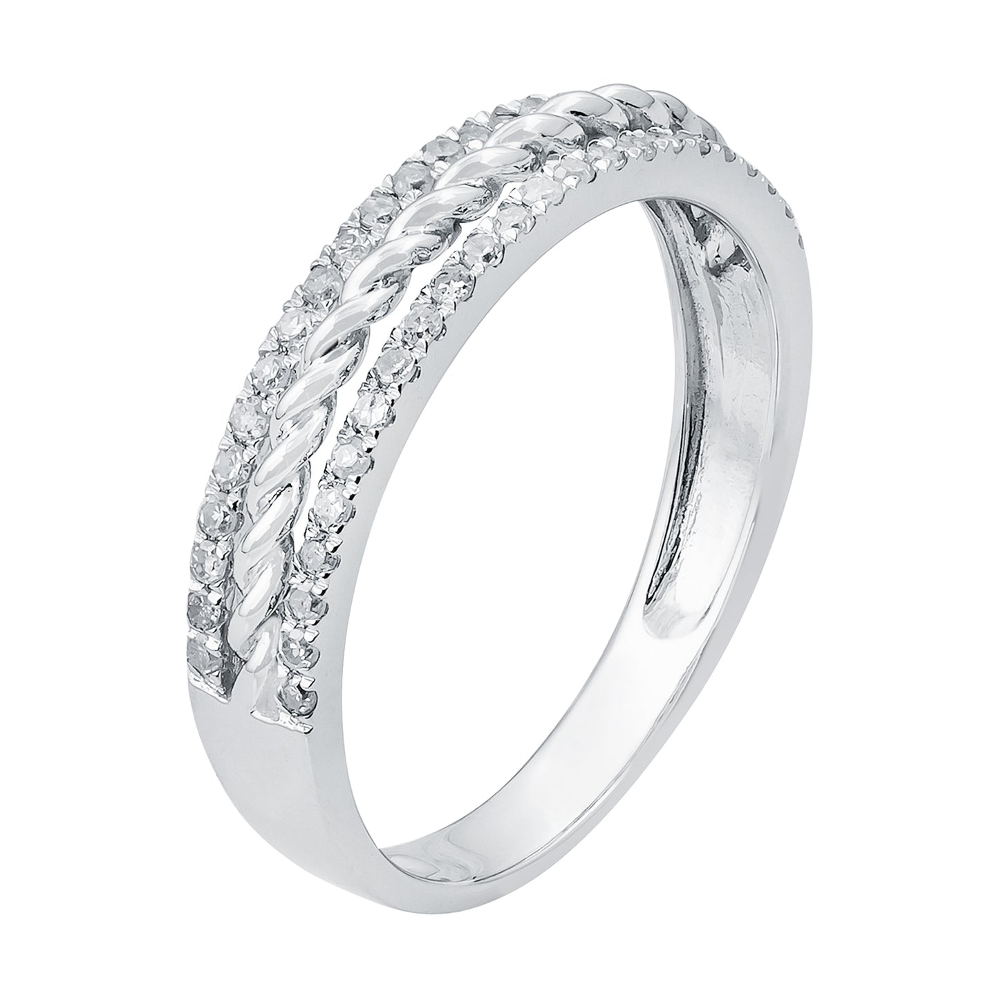 10k White Gold Two Row Diamond Anniversary Band (1/4 cttw, H-I Color, I1-I2 Clarity)