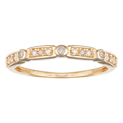 10k Yellow Gold Diamond Stackable Wedding Band (1/8 cttw, H-I Color, I1-I2 Clarity)