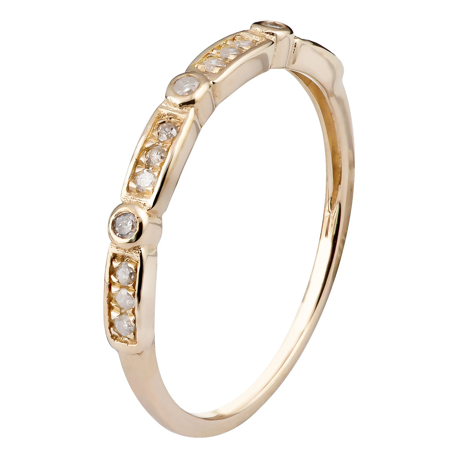 10k Yellow Gold Diamond Stackable Wedding Band (1/8 cttw, H-I Color, I1-I2 Clarity)