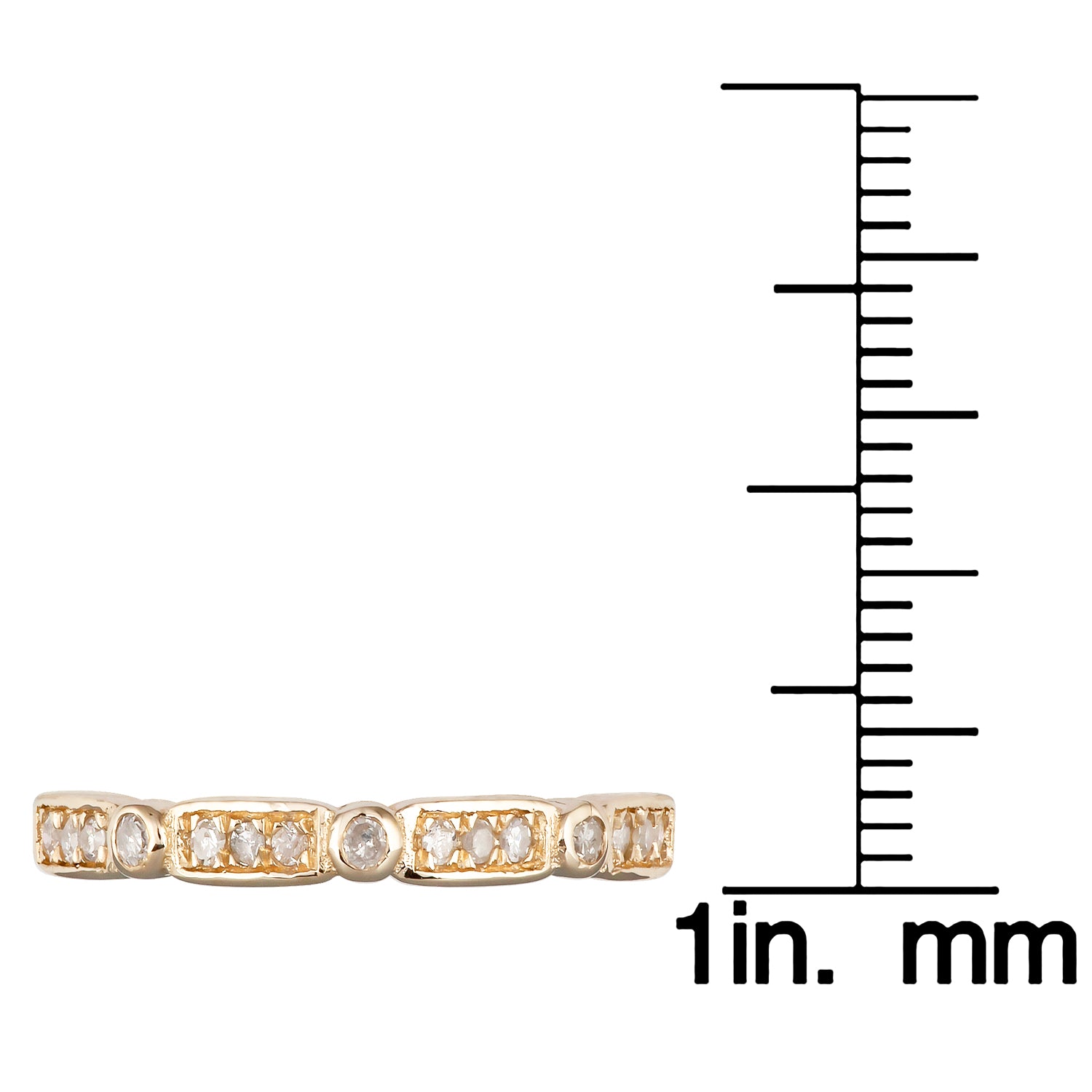 10k Yellow Gold Diamond Stackable Wedding Band (1/8 cttw, H-I Color, I1-I2 Clarity)