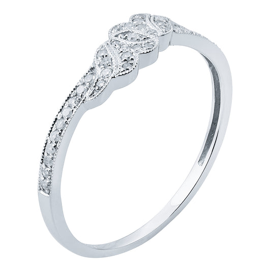 10k White Gold Vintage Style Diamond Wedding Band (1/6 cttw, H-I Color, I1-I2 Clarity)