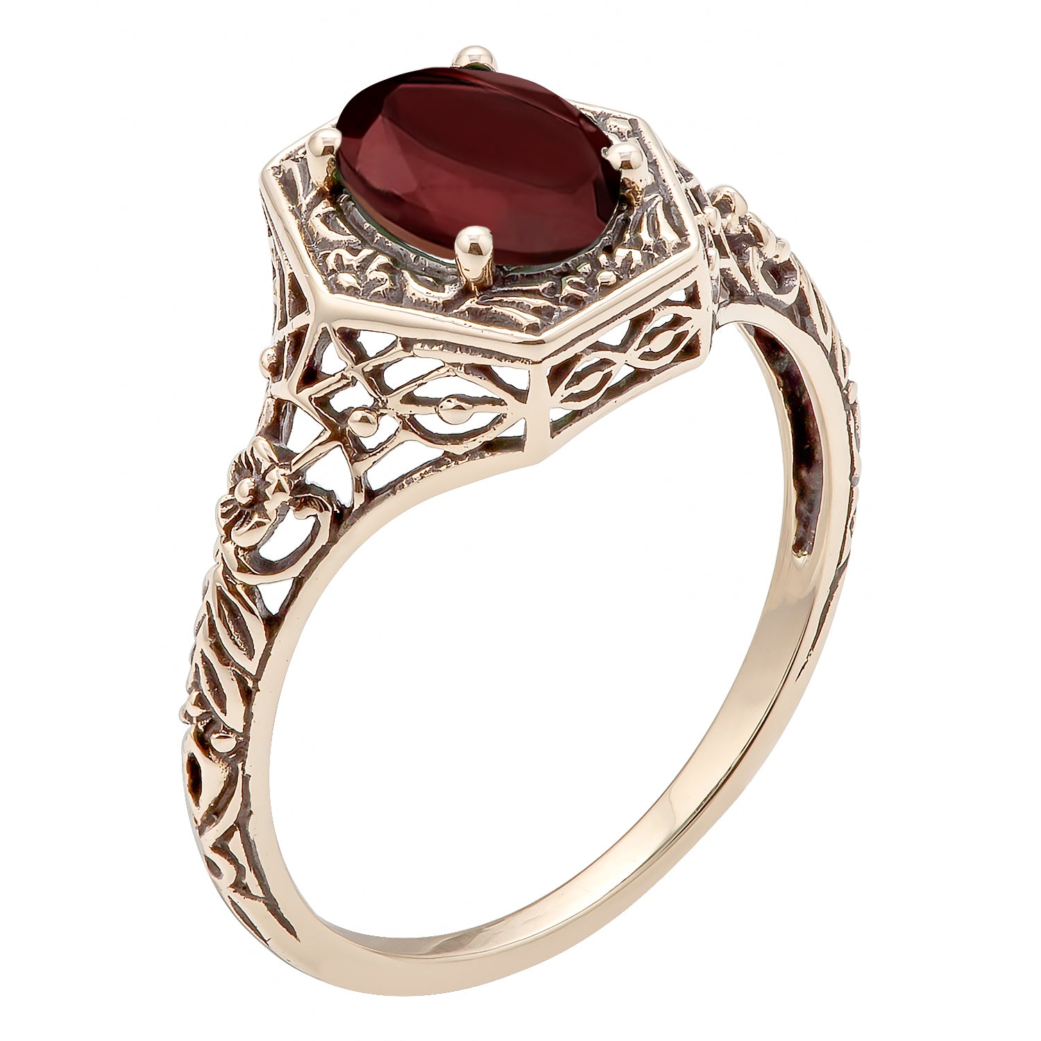 Vintage 10k popular gold ring with garnets