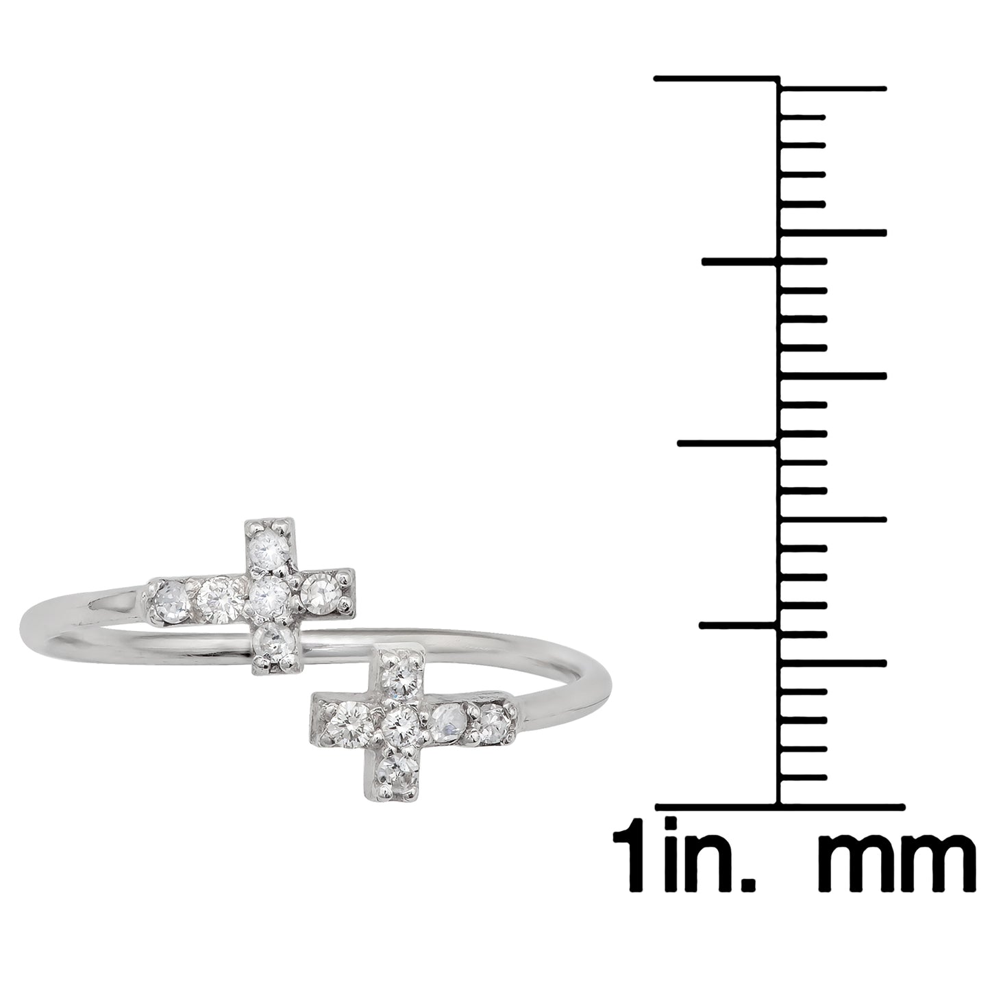 10k White Gold Open Cross Diamond Ring (1/6 cttw, H-I Color, I1-I2 Clarity)