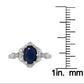 10k White Gold Vintage Style Genuine Oval Sapphire and Diamond Halo Ring
