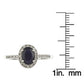 10k White Gold Oval Blue Sapphire and Diamond Halo Ring