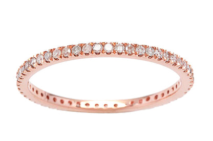 10k Rose Gold Thin Eternity Diamond Wedding Band (1/3 cttw, H-I Color, I1-I2 Clarity)