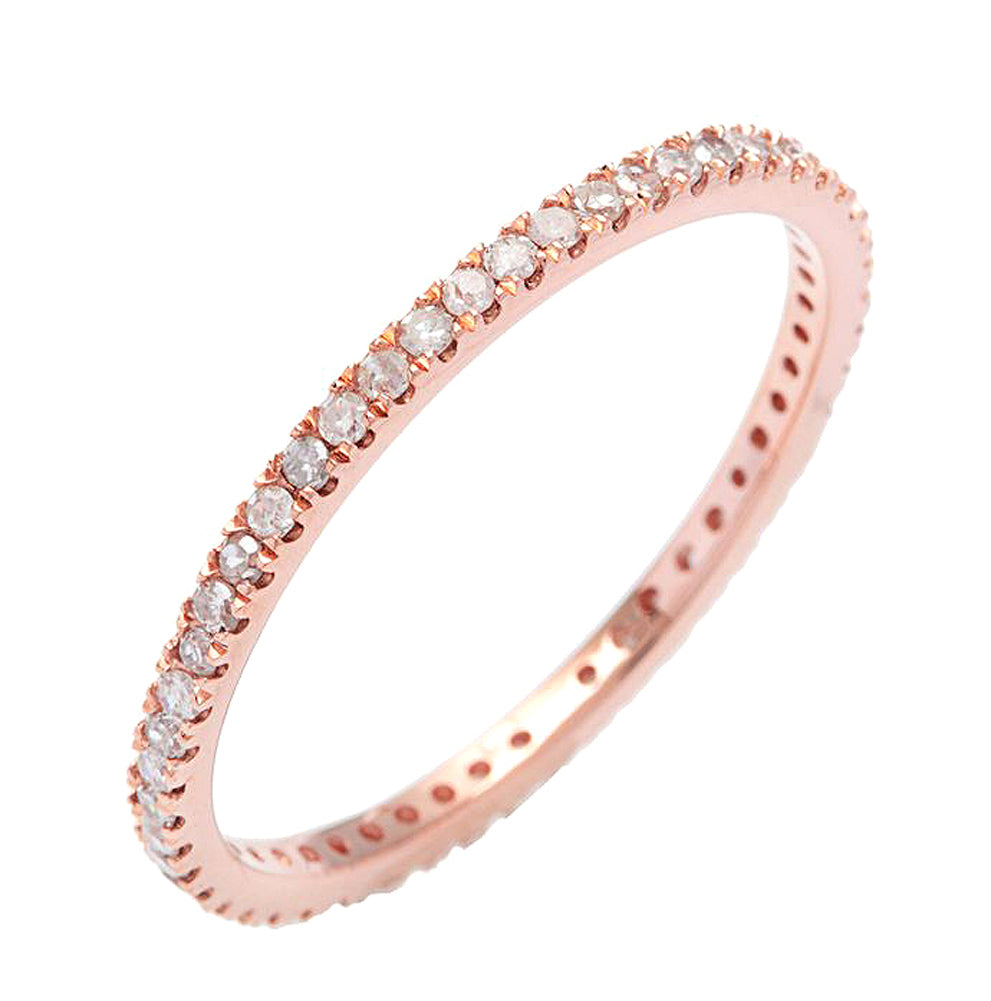 10k Rose Gold Thin Eternity Diamond Wedding Band (1/3 cttw, H-I Color, I1-I2 Clarity)