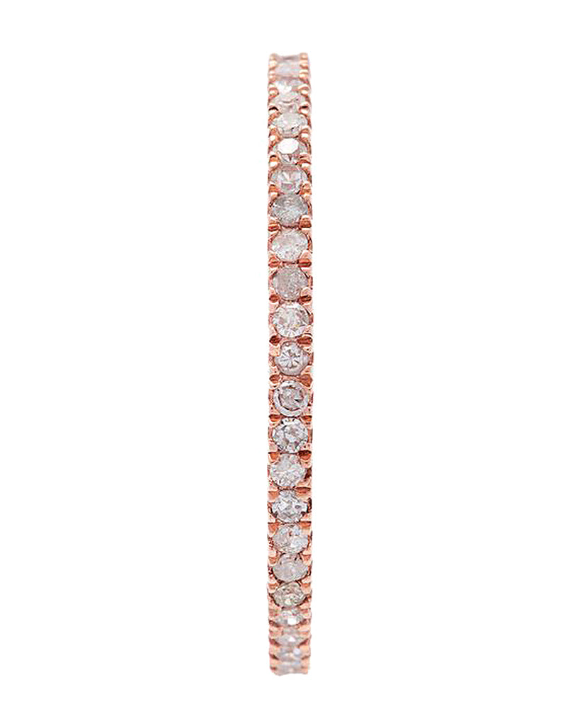 10k Rose Gold Thin Eternity Diamond Wedding Band (1/3 cttw, H-I Color, I1-I2 Clarity)