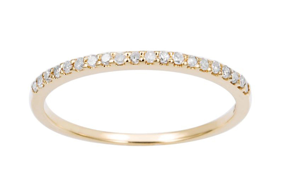 10k Yellow Gold Thin Diamond Wedding Band (1/7 cttw, H-I Color, I1-I2 Clarity)