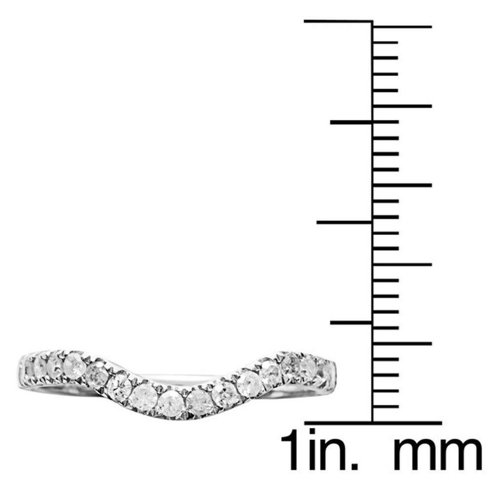 10k White Gold Curved Diamond Wedding Band (1/5 cttw, H-I Color, I1-I2 Clarity)