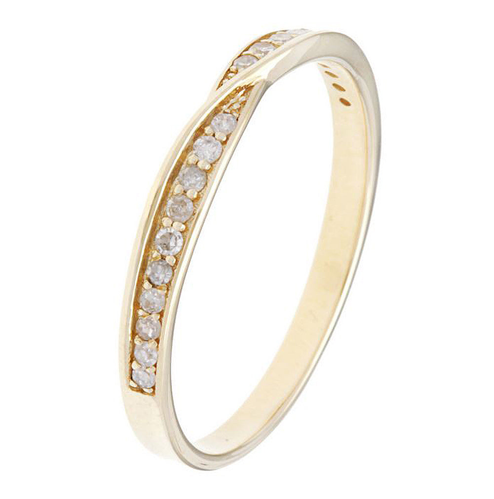 10k Yellow Gold Bypass Diamond Wedding Anniversay Band (1/6 cttw, H-I Color, I1-I2 Clarity)