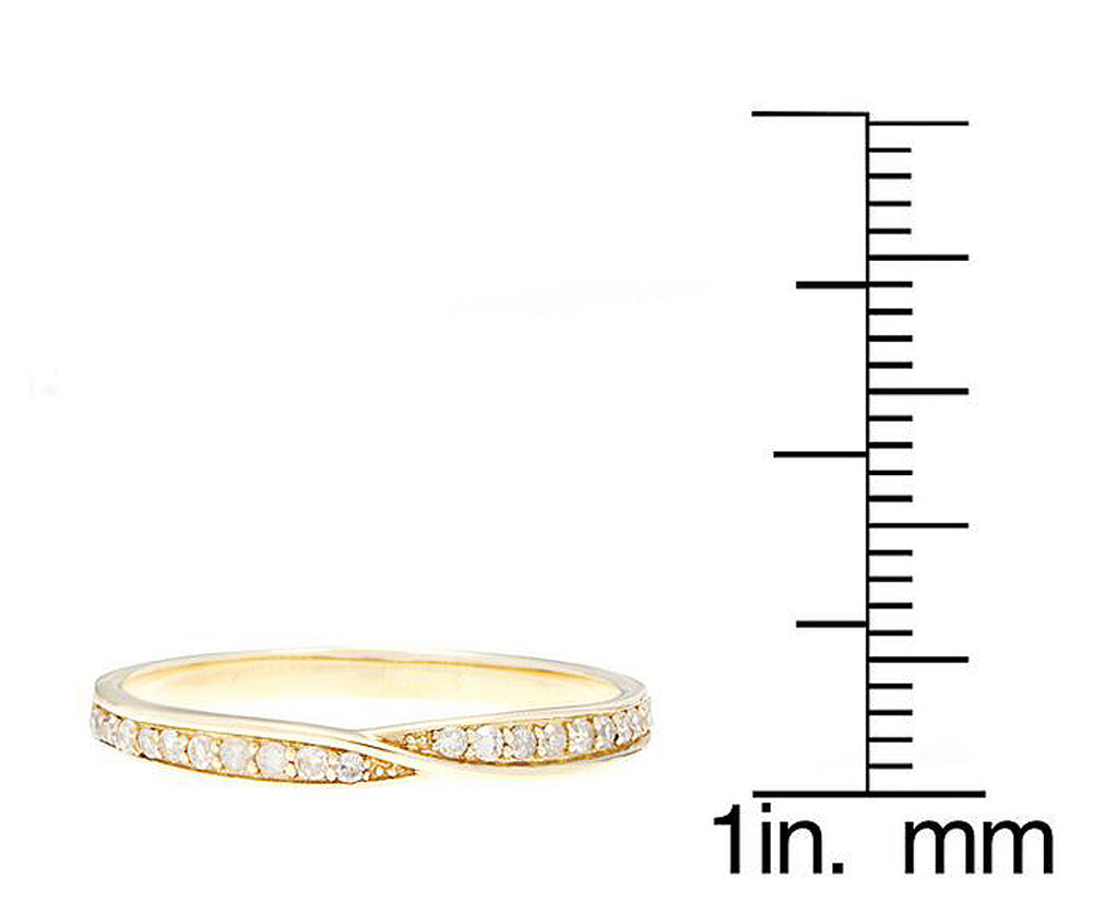 10k Yellow Gold Bypass Diamond Wedding Anniversay Band (1/6 cttw, H-I Color, I1-I2 Clarity)