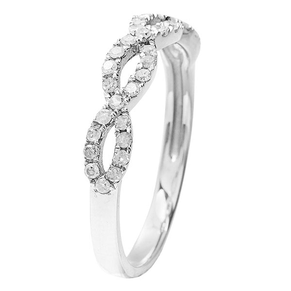 10k White Gold Infinity Diamond Anniversary Ring (1/4 cttw, H-I Color, I1-I2 Clarity)