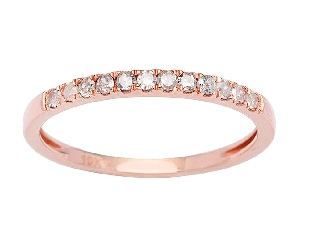 10k Rose Gold Stackable Diamond Wedding Band (1/6 cttw, H-I Color, I1-I2 Clarity)