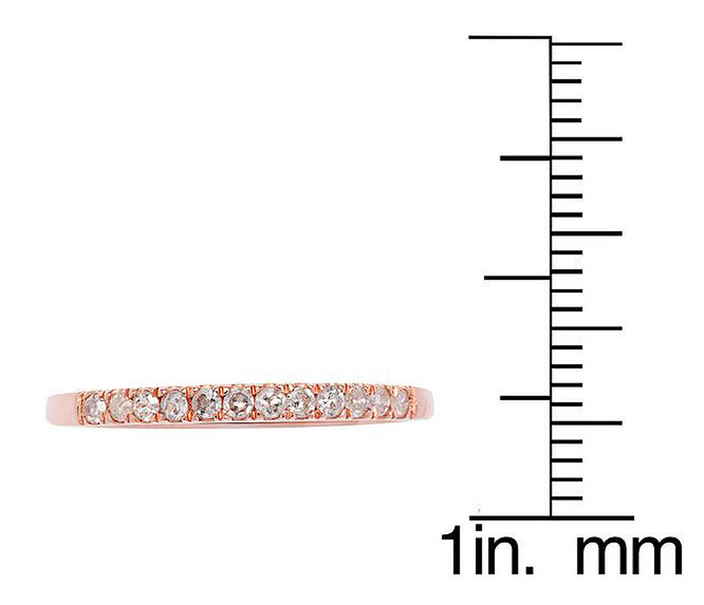 10k Rose Gold Stackable Diamond Wedding Band (1/6 cttw, H-I Color, I1-I2 Clarity)