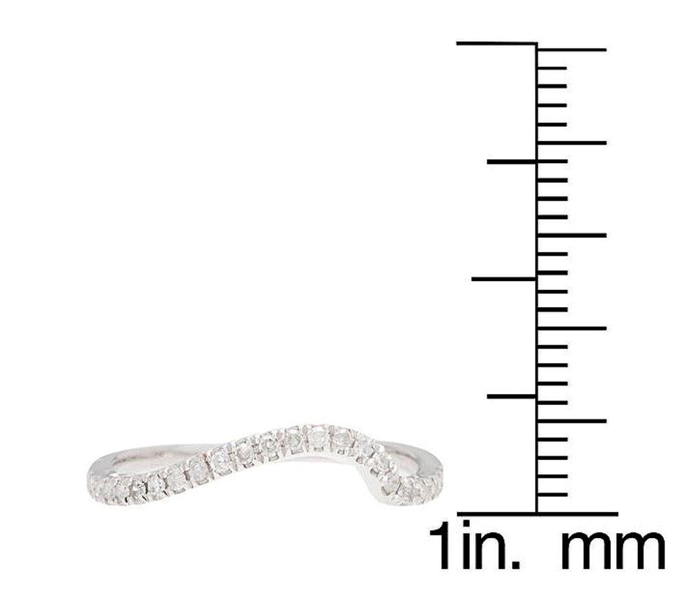 10k White Gold Curved Diamond Wedding Band (1/5 cttw, H-I Color, I1-I2 Clarity)