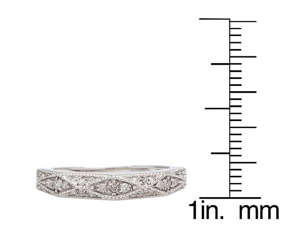 10k White Gold Milgrain Diamond Wedding Band (1/5 cttw, H-I, I1-I2)