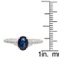 10k White Gold Oval Blue Sapphire and Diamond Ring